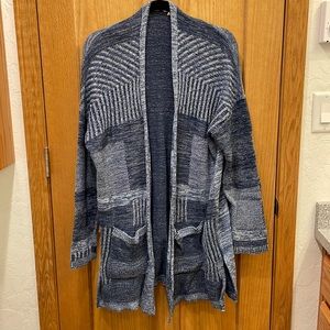 Textured long cardigan